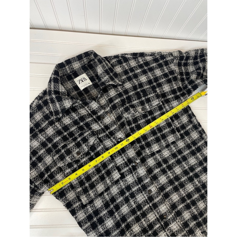 Zara Monochrome Checkered Utility Jacket Size M - Picture 4 of 6